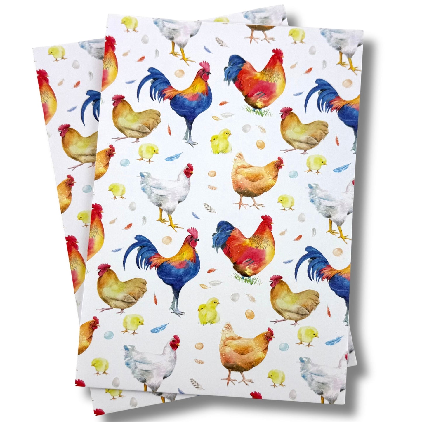 Recycled and recyclable Chicken Wrapping Paper and tags