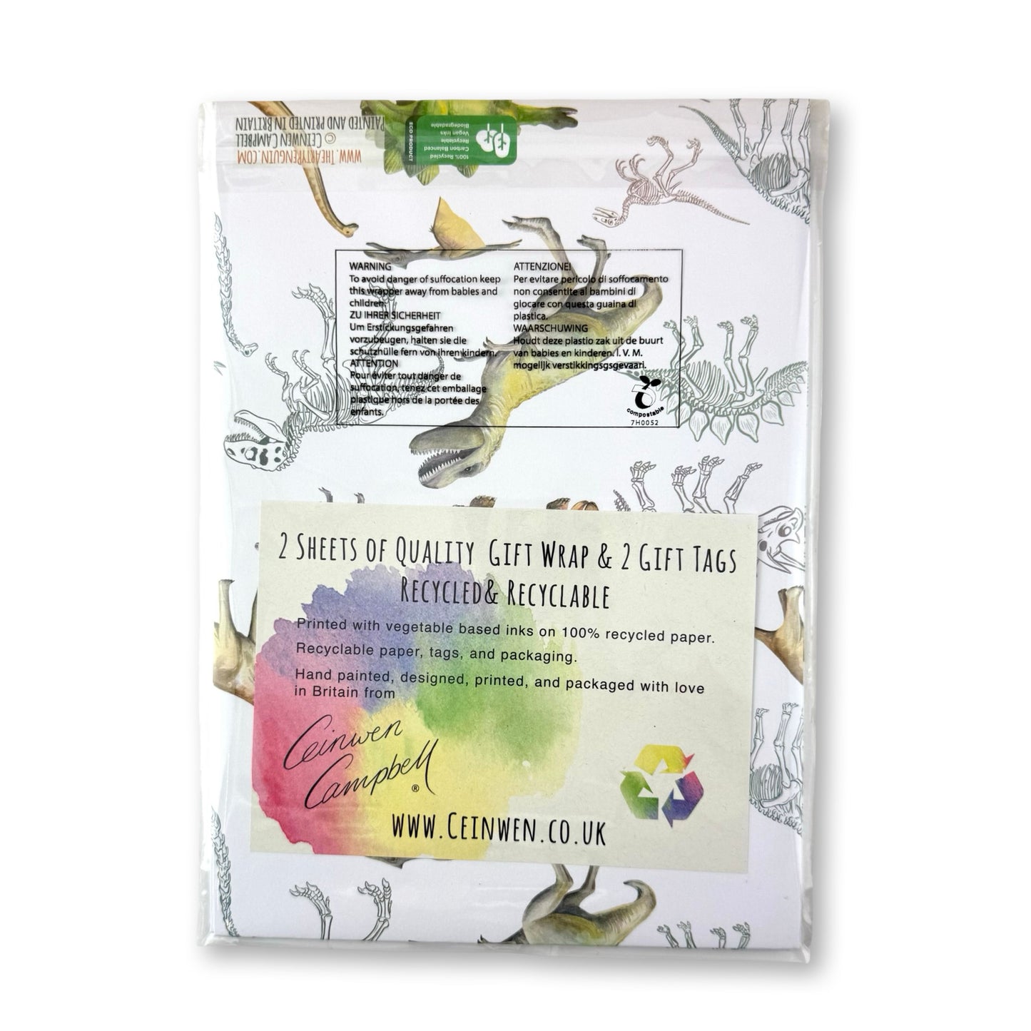 Dinosaur Wrapping Paper and tags