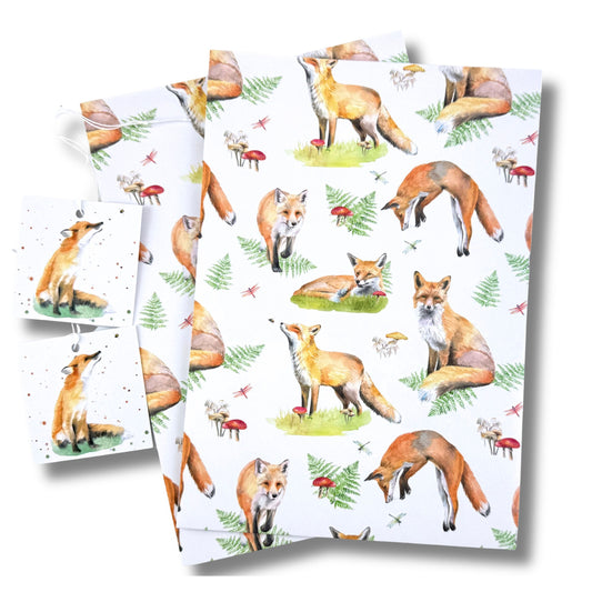 Fox Wrapping Paper and Tags