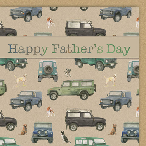 defender 4 x4  Father's day card for dad grandad by Ceinwen Campbell 