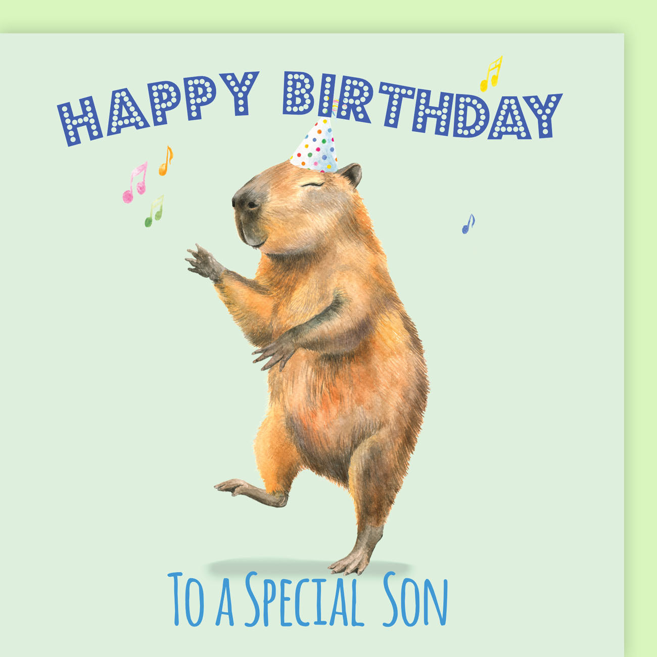 Capybara Special Son Birthday Card