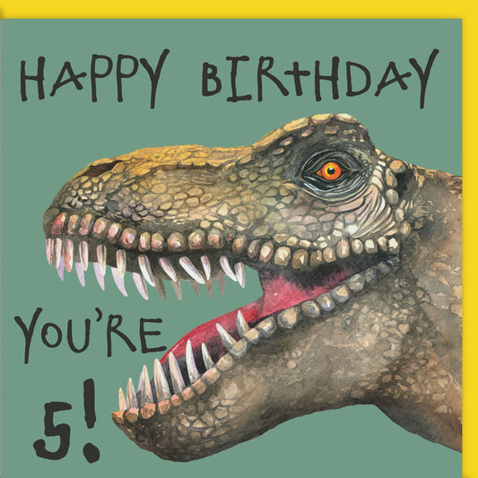 Dinosaur 5th Birthday Card