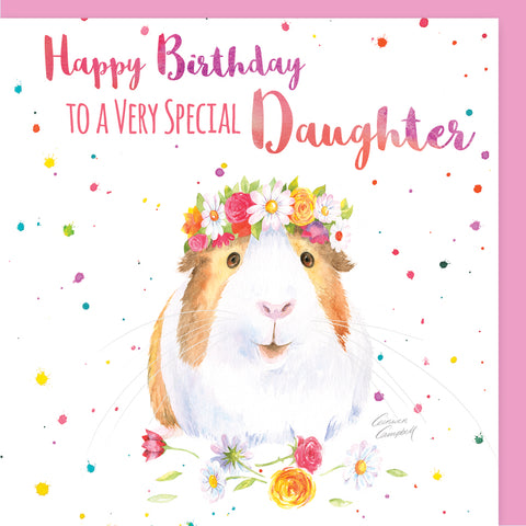Guinea pig birthday card for a very special daughter by Ceinwen Campbell 