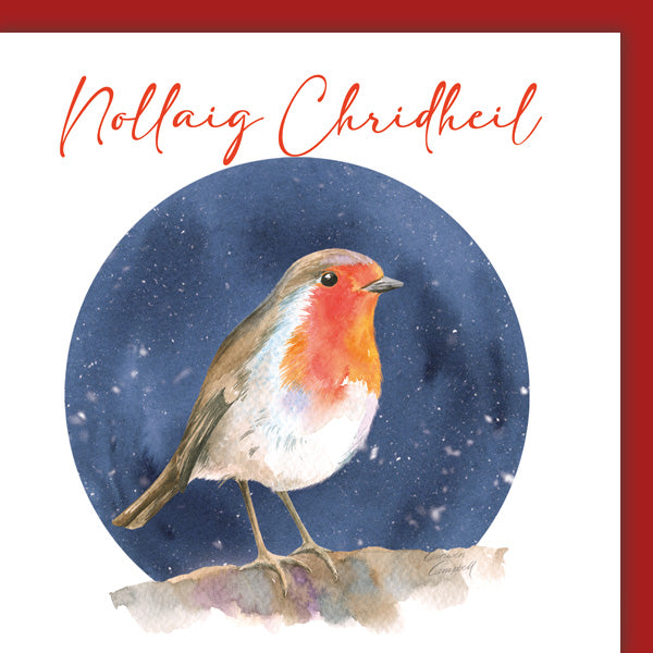Robin Scottish Gaelic Christmas Card
