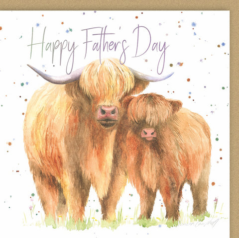 Highland Cow Father's Day card by Ceinwen Campbell