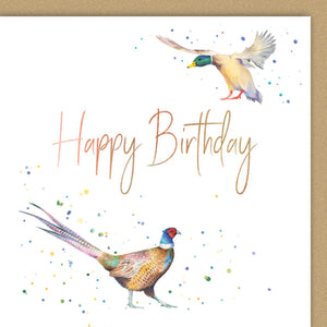 Pheasant and duck birthday card by Ceinwen Campbell