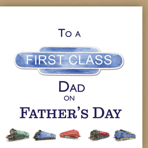 Steam Train father's day card for dad by Ceinwen Campbell 