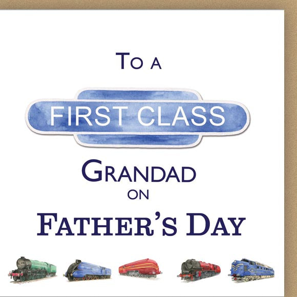 Steam and diesel engine Train Father's day Card for grandad by Ceinwen Campbell