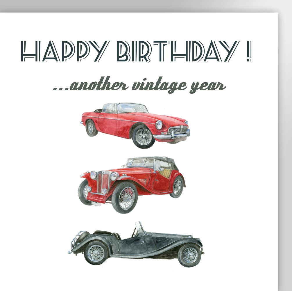 MG vintage classic car for dad husband brother uncle grandad friend, or man by Ceinwen Campbell 