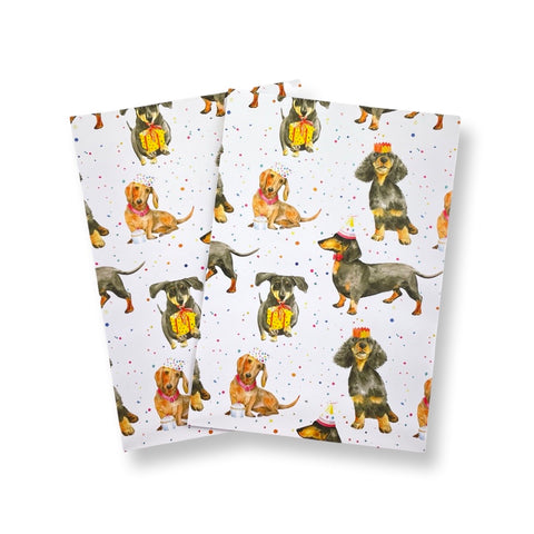 Dachshund recycled and recyclable gift wrapping paper by ceinwen Campbell 