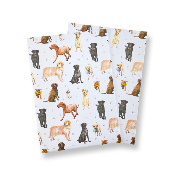 Labrador and Retriever recycled and recyclable gift wrapping paper by Ceinwen Campbell 