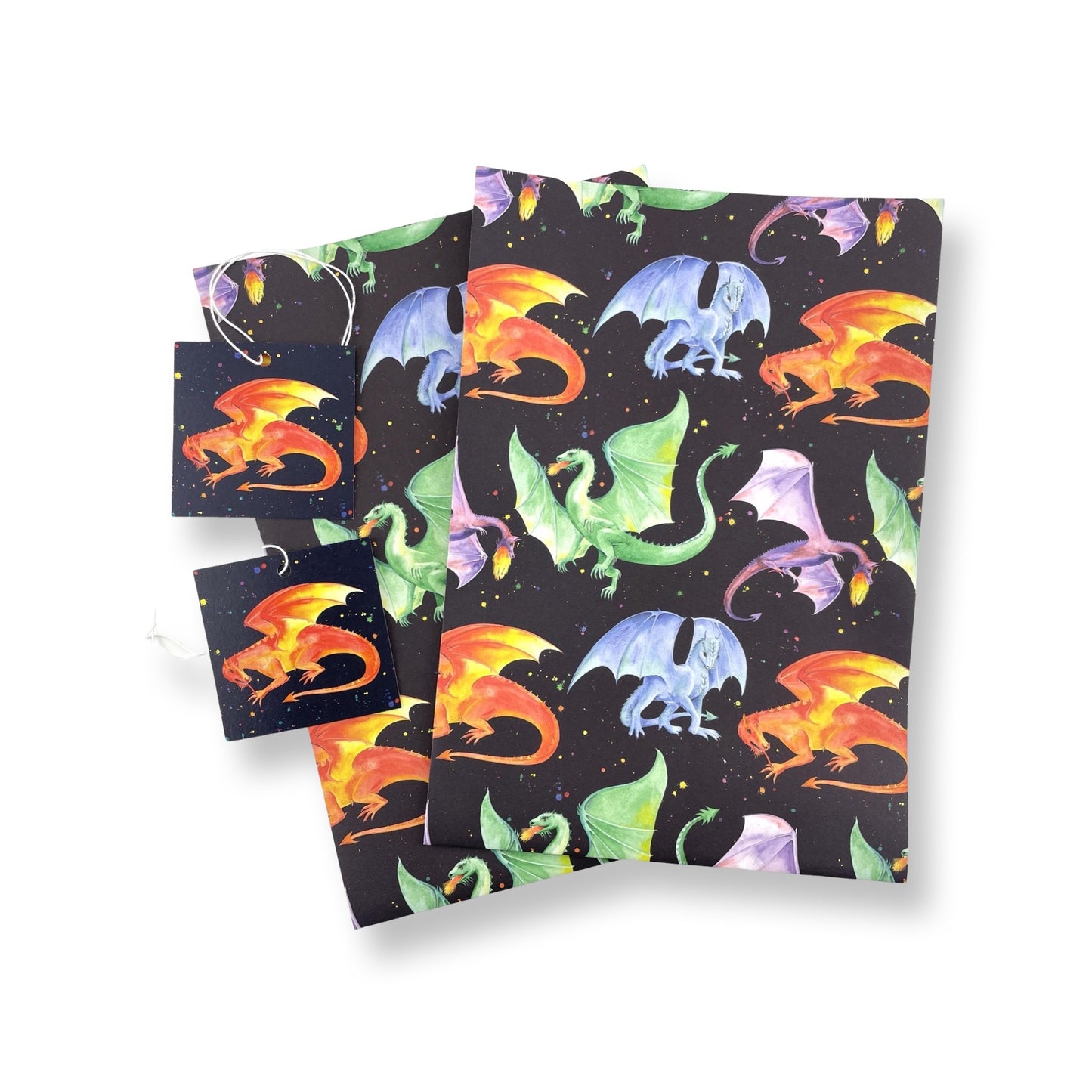 Dragon Wrapping Paper and Tags