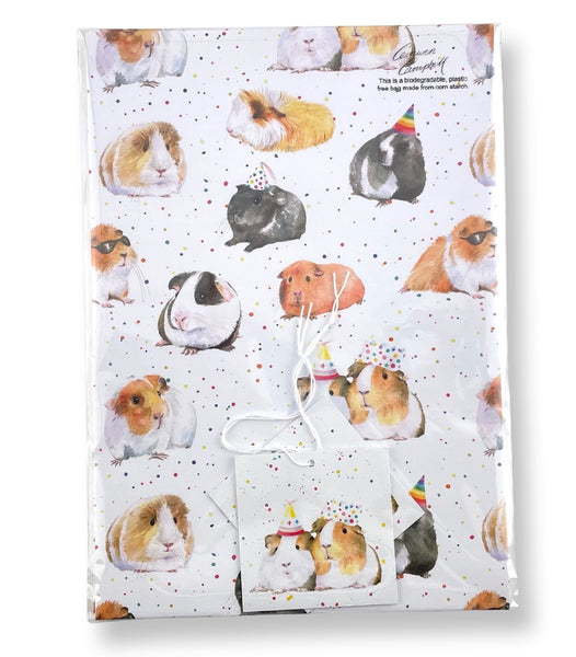  Guinea Pig recycled and recyclable gift wrap and tags great for birthdays, Christmas and crafting by Ceinwen Campbell