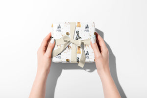 Cocker and springer spaniel gift wrapping paper by Ceinwen Campbell