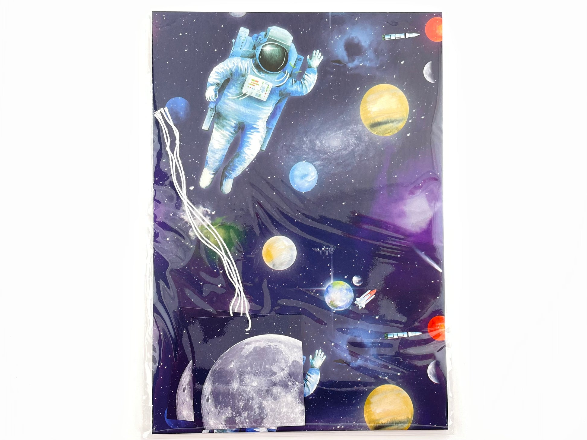 Space, planets and astronaut recyclable gift wrapping from Ceinwen Campbell and the Arty Penguin