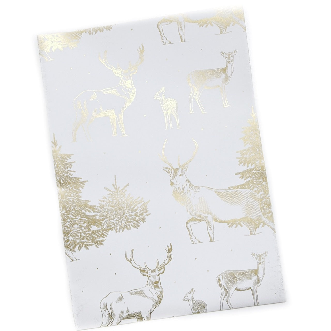 recyclable metallic stag and deer Christmas gift wrap by Ceinwen Campbell