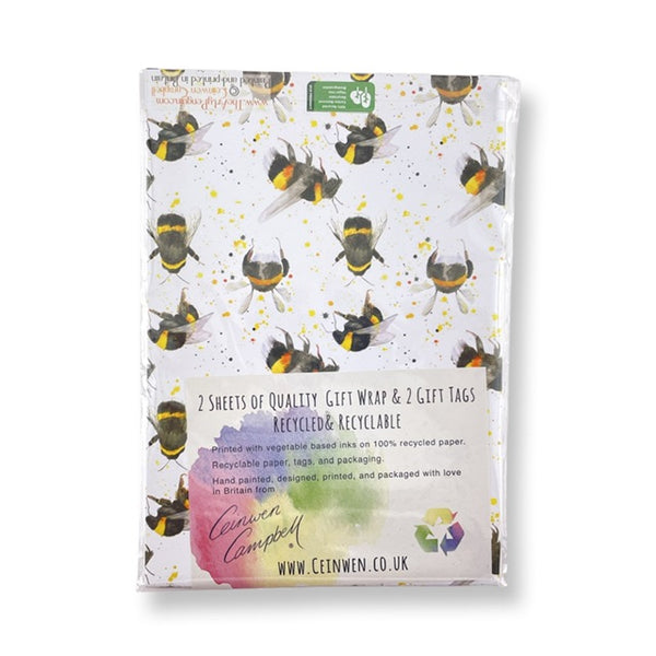 Bee Wrapping Paper and Tags