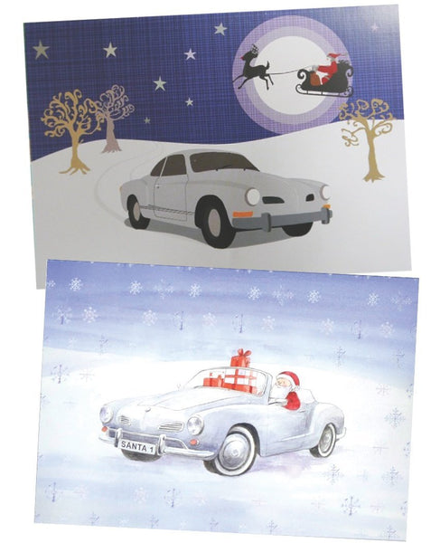Karmann Ghia CHristmas cards multi pack by Ceinwen Campbell and The Arty Penguin 