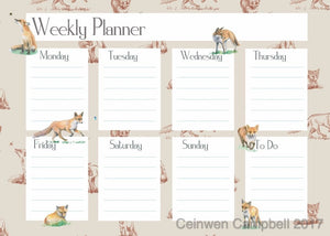 fox foxes weekly planner diary gift present ceinwen Campbell thearty penguin
