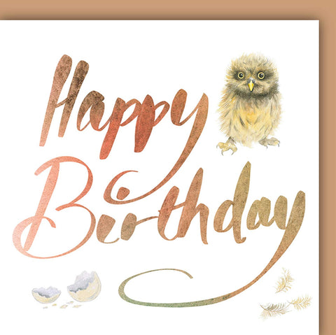 Owl Chick Birthday Card