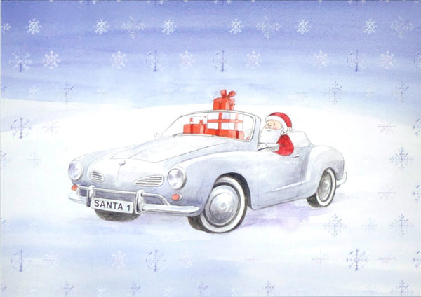 Karmann Ghia inspired Christmas cards; mixed pack of 10