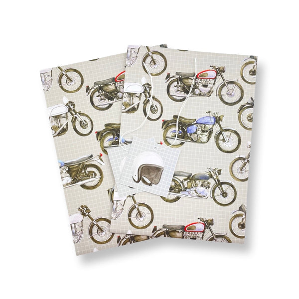 Motorbike Wrapping Paper and Tags