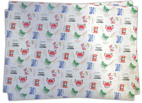 Campervan and Beetle Christmas Wrapping Paper