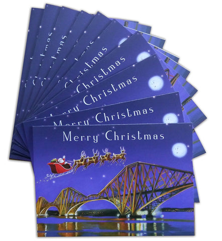Santa Over the Scotland’s Forth Bridges Christmas Cards