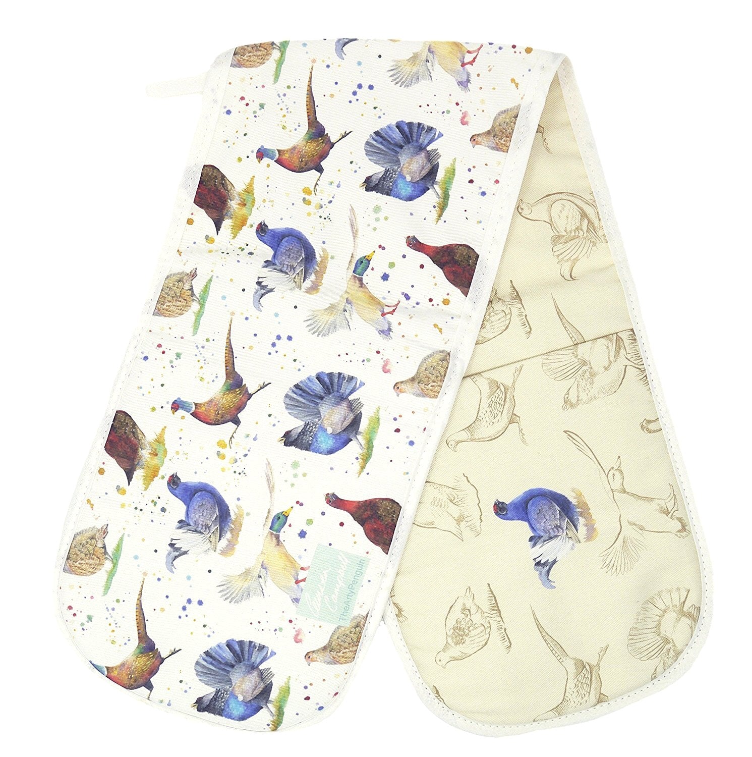 Pheasant duck capercaillie grouse game birds gift double oven gloves Ceinwen Campbell The Arty Penguin 