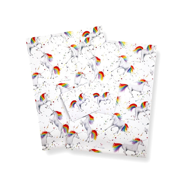 Unicorn Gift Wrapping Paper and Tags