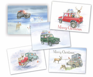 defender 4 x 4 Christmas cards