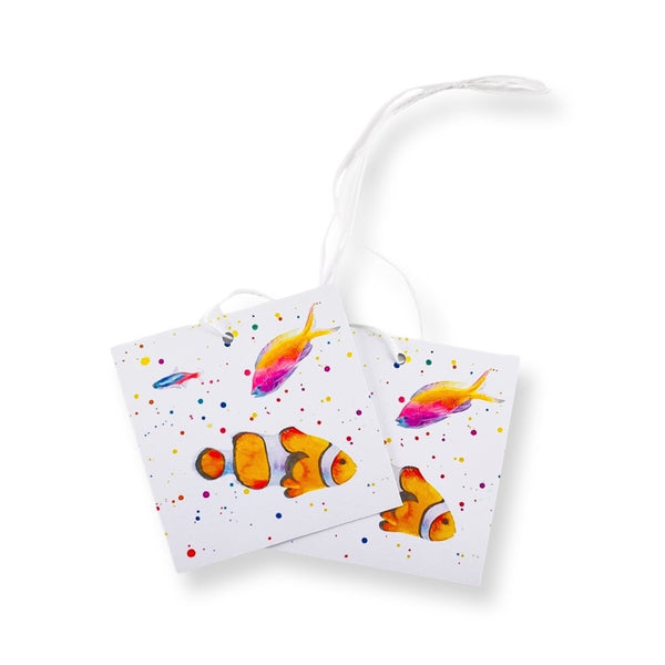 Tropical Fish Wrapping Paper and tags and Tags