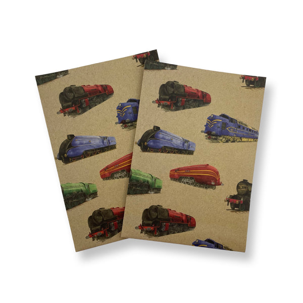 Steam and Diesel  Engine Train Wrapping Paper and Tags