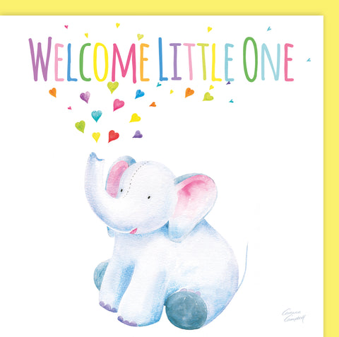 Gender neutral new baby card for boy or girl  by Ceinwen Campbell 