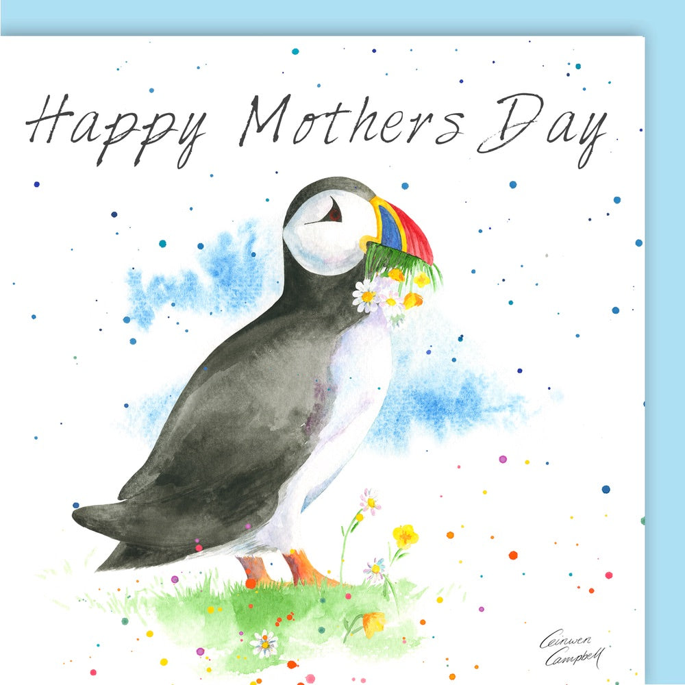 Puffin Mother's Day Card by Ceinwen Campbell