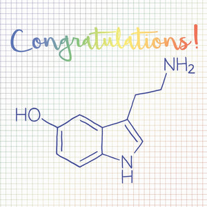 serotonin molecule congratulations card graduation exam