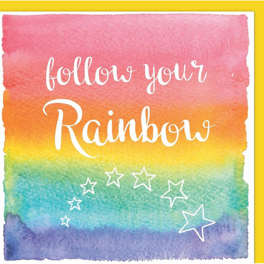 Follow your Rainbow Greetings Card by Ceinwen Campbell