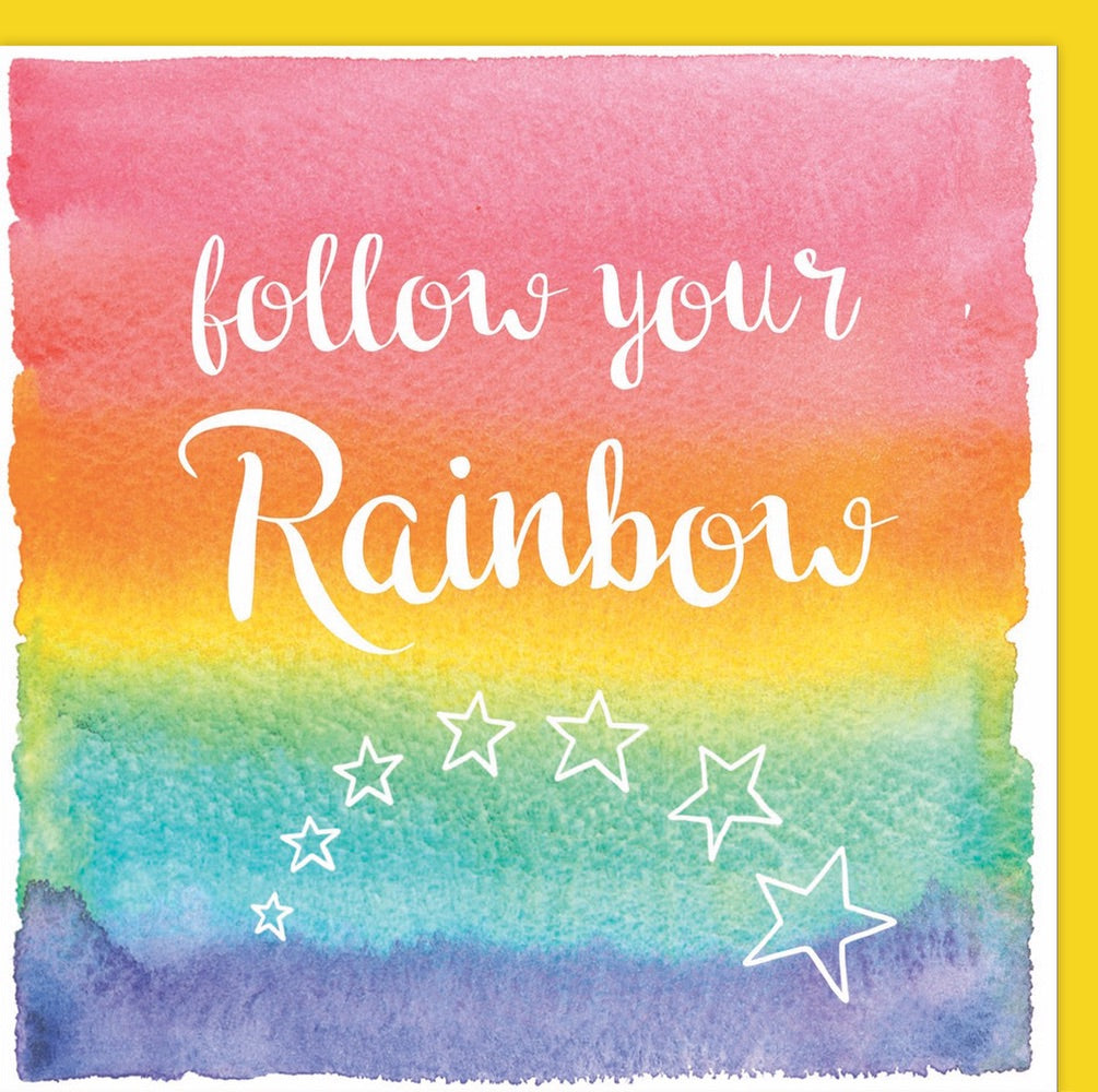 Follow your Rainbow Greetings Card by Ceinwen Campbell