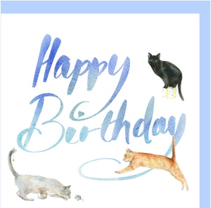 Cat and kitten birthday card by Ceinwen Campbell The Arty Penguin 