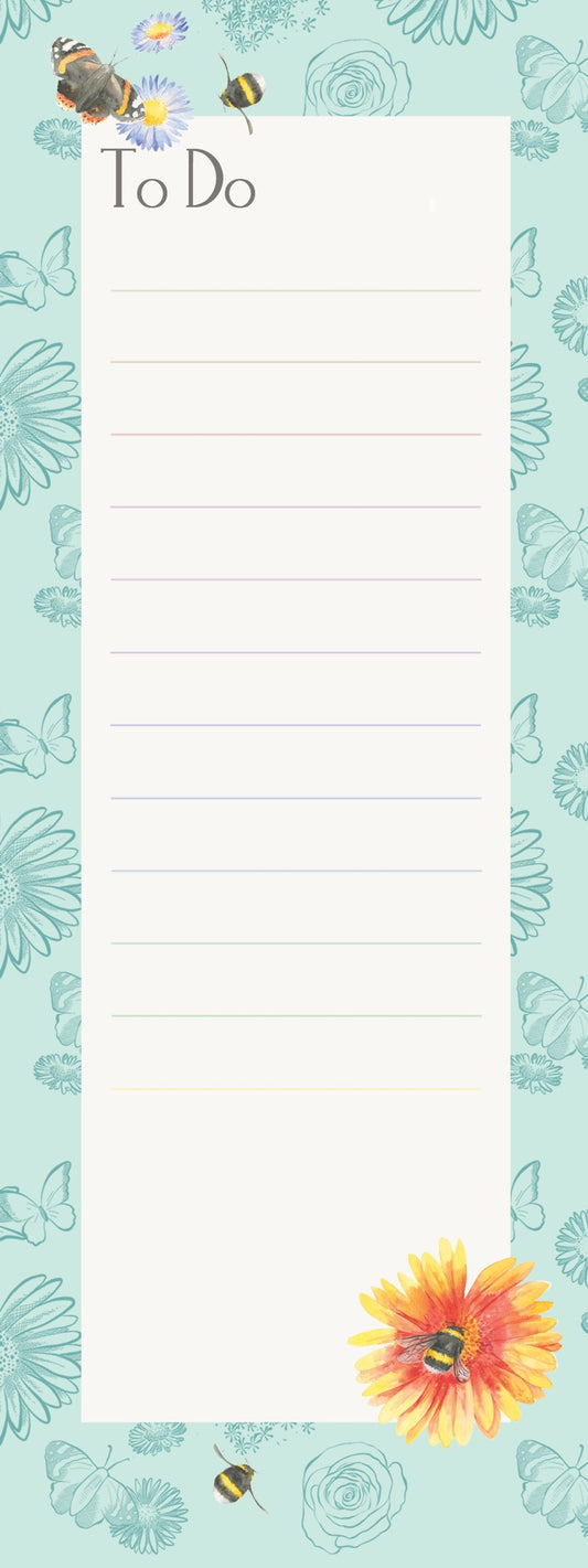 Flower bee and butterfly memo pad Ceinwen Campbell The Arty Penguin