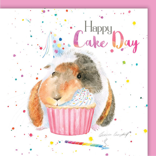 guinea pig birthday card the arty penguin Ceinwen 