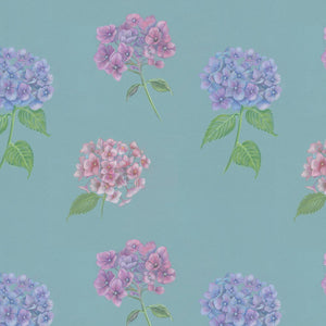 Hydrangeas in  pastel gift wrapping paper by Ceinwen Campbell  