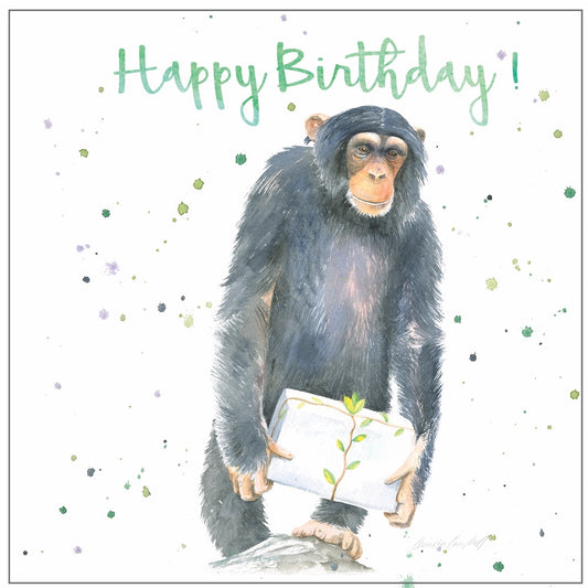Chimpanzee Birthday Card