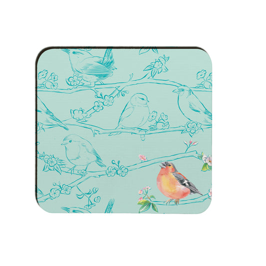 Garden birds chaffinch coaster Ceinwen Campbell The Arty Penguin