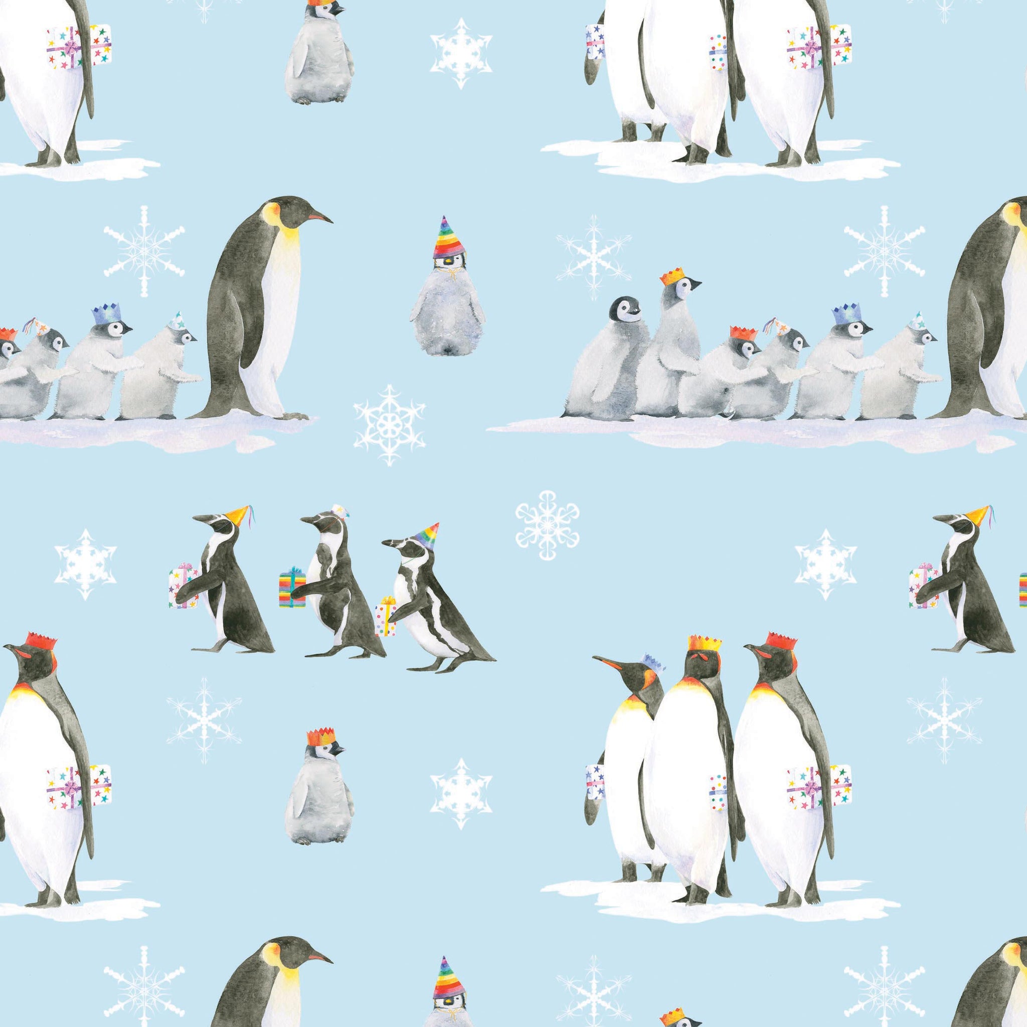 Penguin Christmas gift wrapping paper