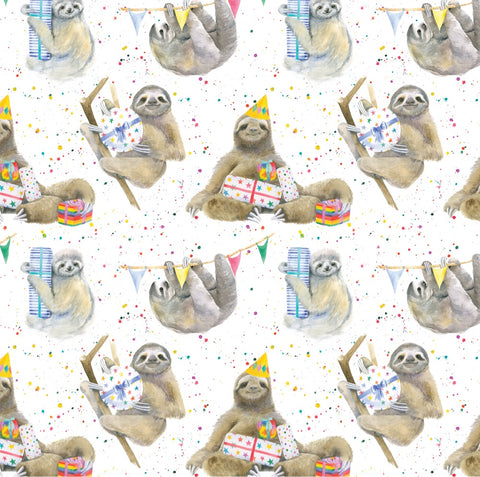 sloth sloths gift wrapping paper by Ceinwen Campbell and The Arty Penguin 
