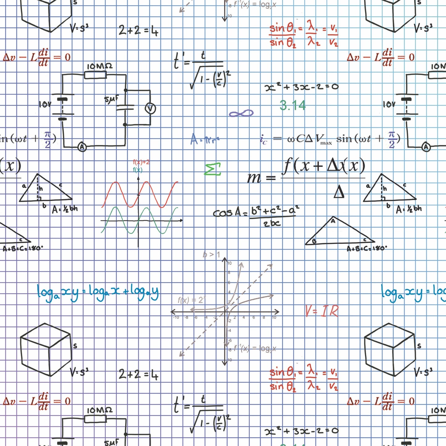 science maths chemistry physics biology birthday Christmas gift wrapping wrap paper by Ceinwen Campbell for  arty penguin