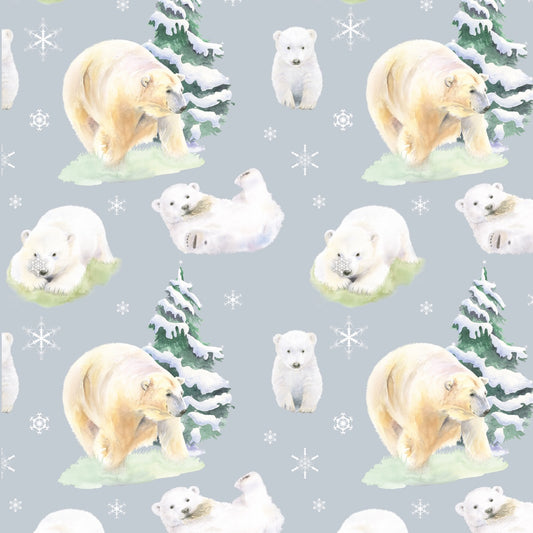 Polar bear Hamish Christmas  scottish gift wrapping paper by Ceinwen Campbell and The Arty Penguin