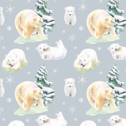 Polar bear Hamish Christmas  scottish gift wrapping paper by Ceinwen Campbell and The Arty Penguin 