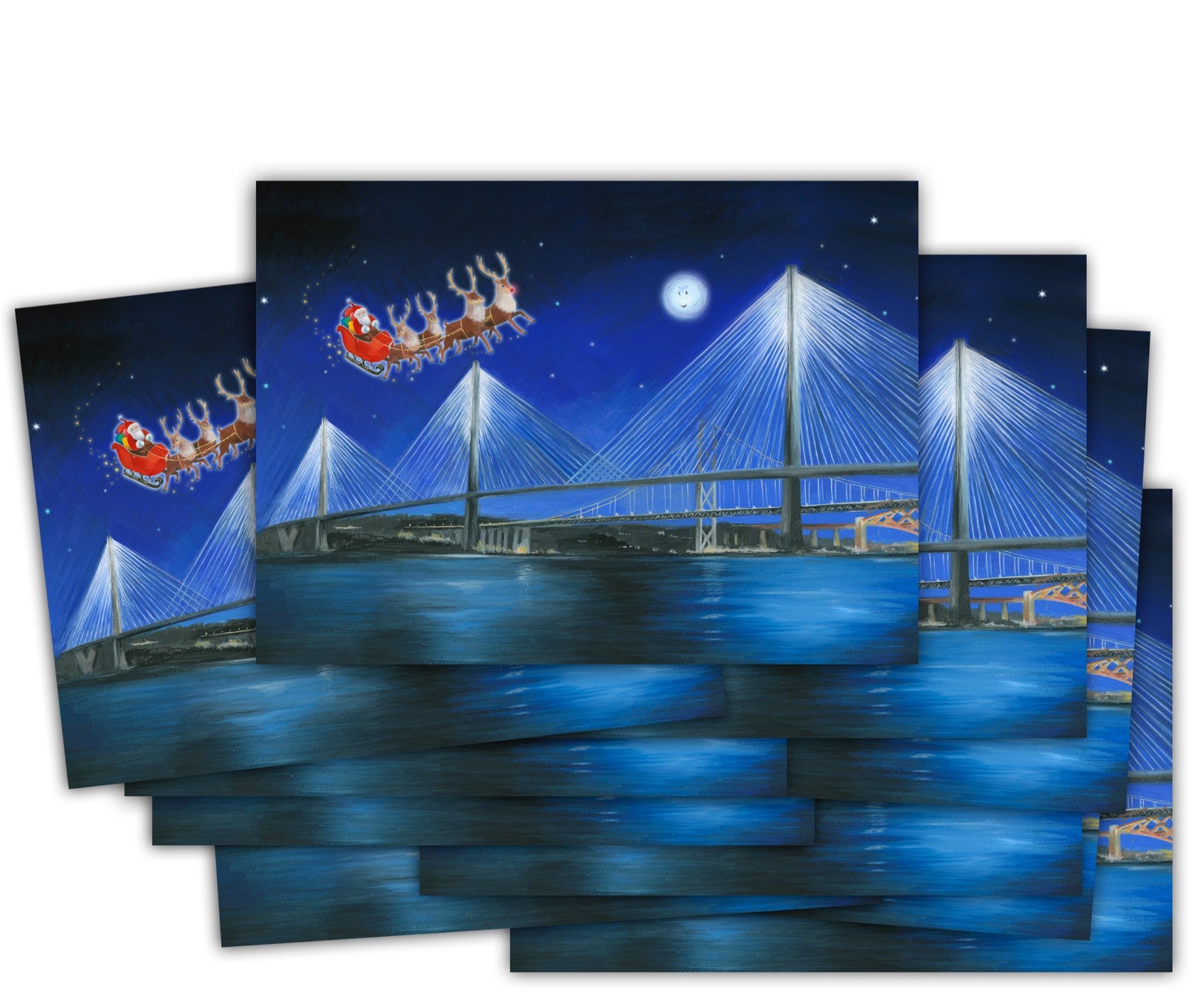 Queensferry Crossing Christmas cards multi pack Ceinwen Campbell